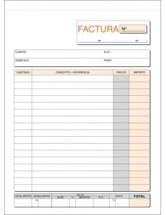 Paq 10 talonarios de facturas 1 3 fº natural duplicado IGIC